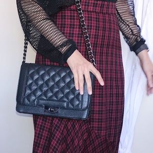 Justfab Quilted Black Classic Purse